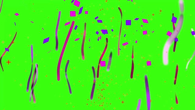 3D confetti explosion animation on greenscreen background. Perfect for celebration themes