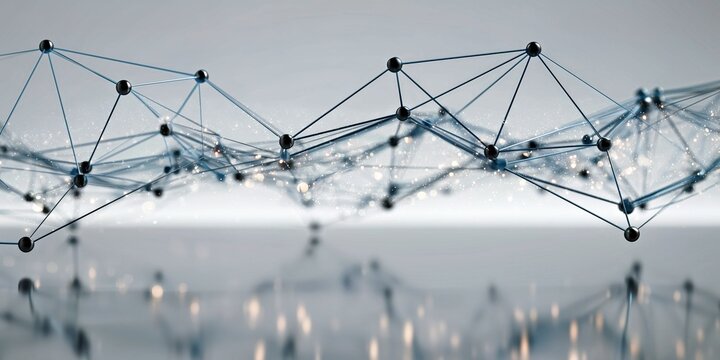 Abstract network connection line background for technology branding and data visualization.

