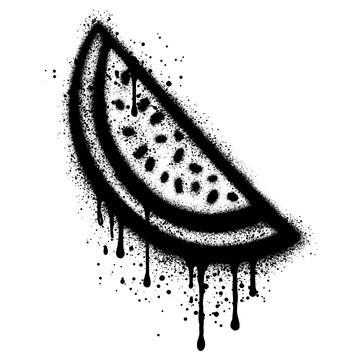 Watermelon in graffiti style on white background