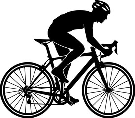 Obraz premium Bicycle & Cycling silhouette icon set, flat black glyph style, pure white background