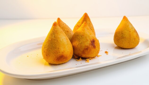 Coxinha Chicken Pastry Appetizers on Platter
