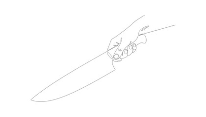 Obraz premium Hand holding a knife with fingers curled