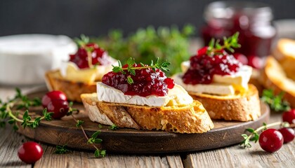 Fototapeta premium Camembert-Cranberry-Canapés