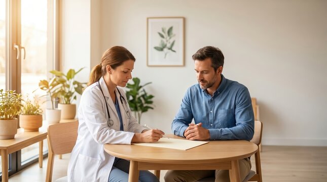 Doctor and Patient Discuss Health for World Lungs Day