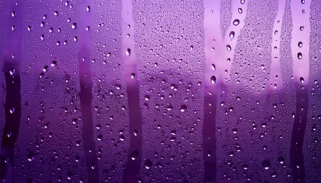 Purple Rain Background Rainy Day Window Glass Wallpaper Color Abstract Weather Backdrop Dripping Liquid Water Droplets