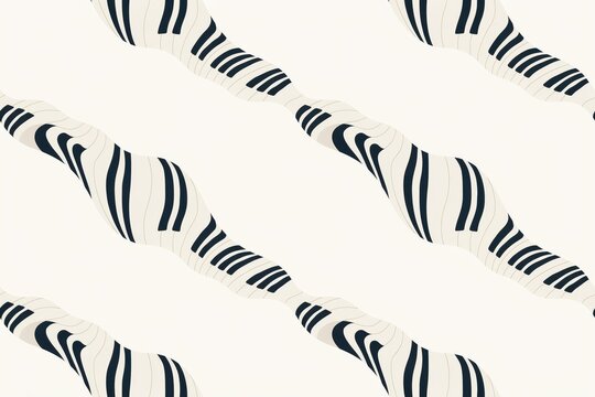 Abstract seamless pattern of wavy piano keys in black and white, repeating musical keyboard motif on a light cream background, for decor