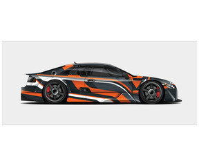 Naklejka premium Dynamic Racing Car Wrap Design