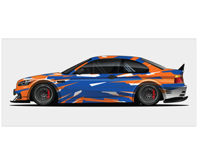 Fototapeta premium Dynamic Sports Car Wrap Design with Bold Colors