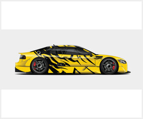 Fototapeta premium Dynamic Tiger Striped Racing Car Wrap Design