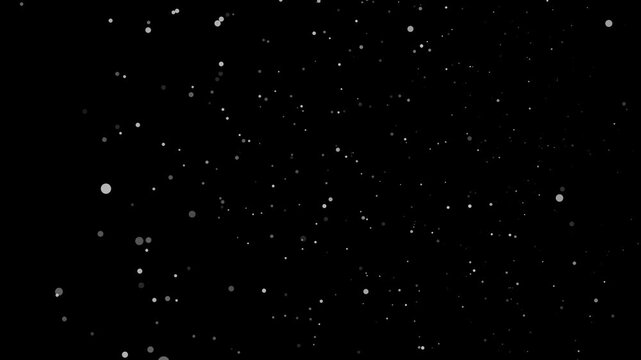 High quality floating white particle overlay animation designed for video editing, motion graphics, VFX, scene transitions, presentations, social media content,and creative projects in Black Backgroud