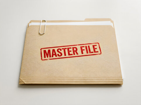 Master file folder with paperclip