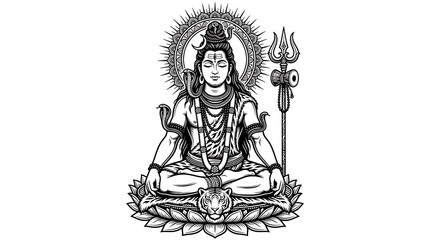 Obraz premium Ancient hindu goddess statue on pedestal
