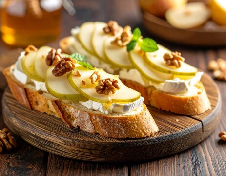 Brie-Birnen-Canap&eacute;s
