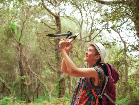 Woman Creating Outdoor Content