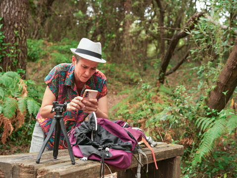Woman Using Smartphone Outdoors