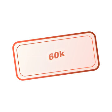 Red rectangular badge with 60k text