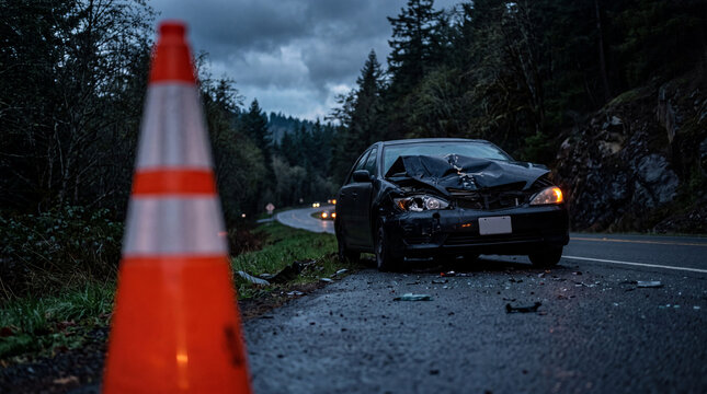 dramatic crash, damaged car, collision damage, severe accident, car wreck, reckless driving, road safety awareness, crash prevention, responsible driving, traffic accident