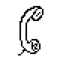 Fototapeta premium Pixel Art Telephone Handset Icon