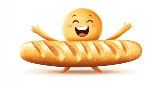Happy emoji shaped like a bread loaf