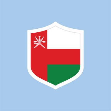 Oman Flag Shield Badge Icon Flat National Emblem
