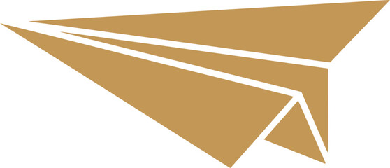 Minimalistic brown paper airplane icon design isolated on white background representing simplicity and creativity in modern vector style for business and travel themes © Your Vectors