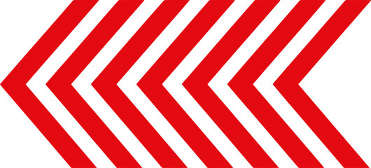 Obraz premium Red arrow icon pointing left in a dynamic and bold design isolated on white background, symbolizing direction, movement, and navigation in a striking and modern visual representation