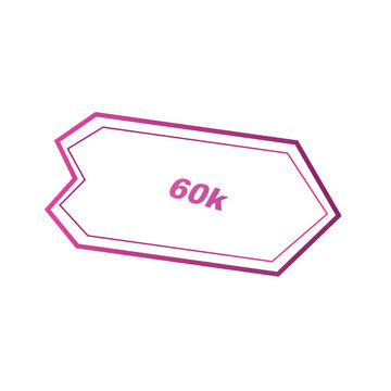 Pink gradient arrow banner with 60k text