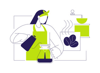 Plakat Pour-over coffee isolated cartoon vector illustrations.
