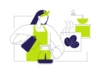 Pour-over coffee isolated cartoon vector illustrations. © Visual Generation