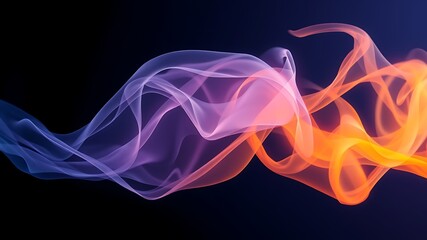 Fototapeta premium Flowing ethereal wisps of purple and orange abstract background