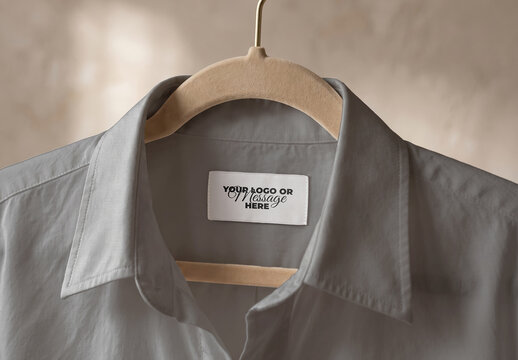 Shirt on Hanger Inside Label Branding Mockup