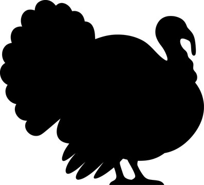 Black silhouette of a turkey