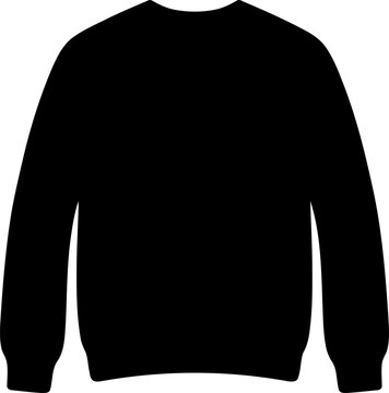 Black sweatshirt icon isolated on white background