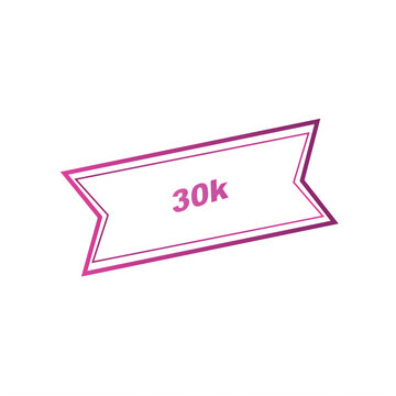 Pink gradient banner label with 30k text