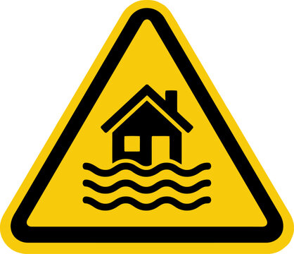 Flood warning sign icon