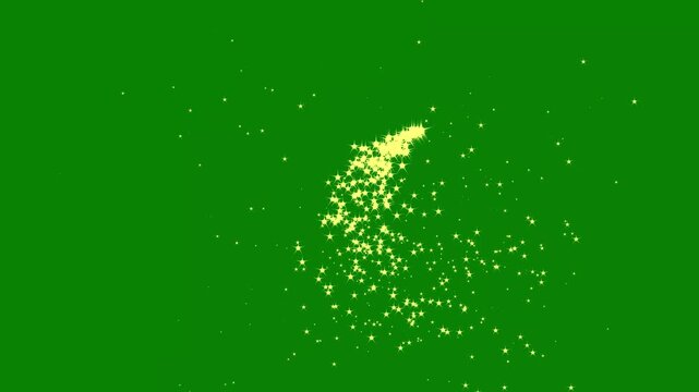 Luxury golden glitter sparkles trail,night magic dust, pixie dust path,glitter stars trail overlay,alpha magic sparkle glitter linenight star on green 4k video.