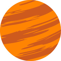 Orange gas giant planet vector illustration, cartoon space planet icon © Your Vectors