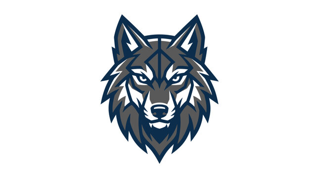 Grey wolf head mascot logo emblem