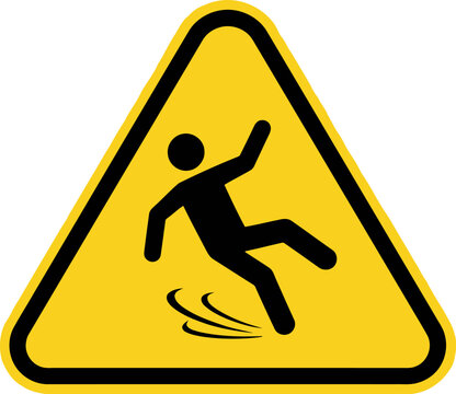 Slipping hazard warning sign