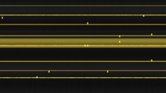 Golden digital glitch noise static screen effect, premium sci-fi system failure motion graphic with heavy horizontal block distortion and CRT scanlines for futuristic VFX compositing loop 4k