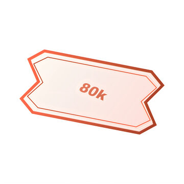 Orange 80k achievement label badge graphic design element
