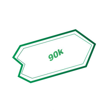 Green label with 90k text