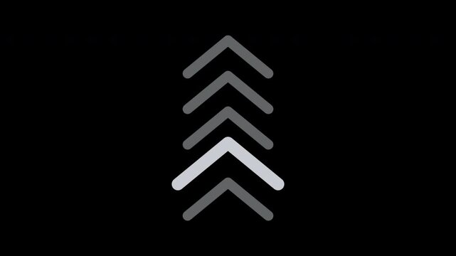 Swipe Up Chevron Arrows White Minimal Pop Wave Loop Transparent Background Alpha Motion Graphics