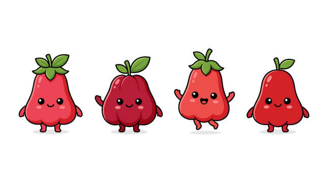 Happy Red Bell Fruits Character Set Collection