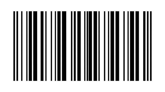Black barcode icon isolated on transparent background