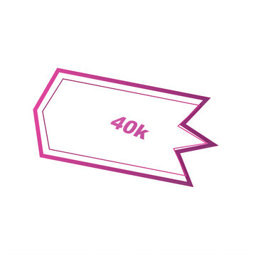 Pink gradient ribbon banner with 40k text