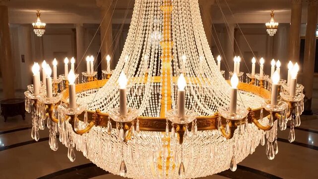 Sparkling Particle Chandelier Illuminates Grand Financial Hall