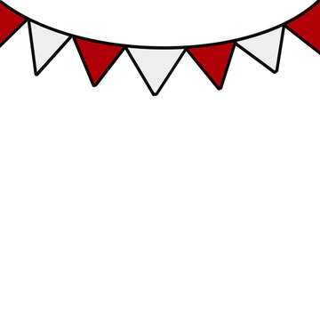 red and white bunting flag