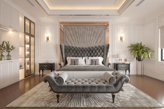 3d render modern bedroom