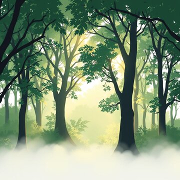 Dreamy Summer Morning Landscape